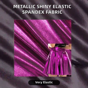 High Stretch Metallic Finish Knitted Quick-Dry Lingerie Disco Party Reflective Shiny Skirt Fabric