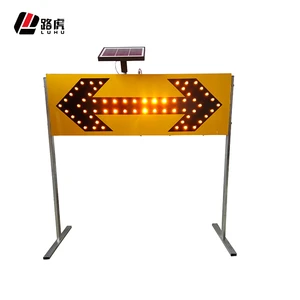 Traffic Control Signs LED Flashing Traffic Construction Guide Aluminum Solar Arrow Direction Sign