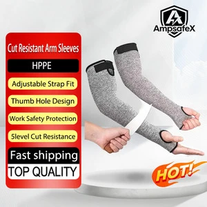 AmpsafeX Factory Direct ANSI/ISEA Cut Level 5 Dyneema Anti-Cut Customizable Arm Sleeves Thumb Hole Wear-resistant Anti-Scratch