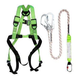 XXL Lightweight Safety Lineman Body Harness Fall Protection with Tool Belt and Lanyard Comfortable and Secure