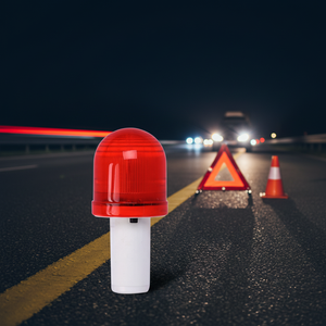 LED Traffic Light with Handle Head Flash Lamp Traffic Cone Light White Safety Warning Lamp Plastic Battery Powered Reflective