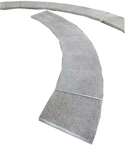 Dark Grey G654 Granite Curb Stone Curved Granite Border Outdoor Kerbstone Granite Palisade