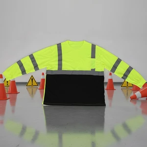Quick Drying Round Neck Reflective Vest Short and Long Sleeved Protective Workwear for Construction Site Safety