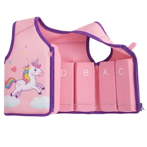 Custom Kids Swim Jacket UPF 50 Children Float Jacket Vest With Zip Front Built-In Floats Polyester Elastane Lining For Water