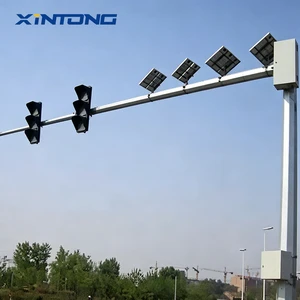 Solar Traffic Signal Light Traffic Light System Controller Battery Panel Road Intersection Project Solar Traffic Light