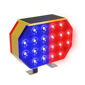 Hot Sale Double-Sided LED Strobe Roadblock Light Solar Powered Traffic Signals Fence Warning Light Red Roadway Safety Plastic