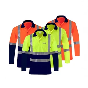 Long Sleeve Customized Construction Workers Reflective Safety Shirt High Visibility Worker Shirt High Visibility Work Clothes