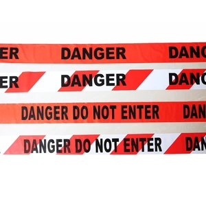 Customizable Traffic Warning Barrier Tape 3mil Thick 2 Wide 300m Length PE Material Yellow Black Caution