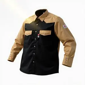 DA NFPA2112 Fire Resistant CAT2 Arc Protection Level D Safety Uniform Workwear Custom Welding Work Shirt 100% Cotton Oil