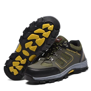 Men's Labor Protection Shoes Anti-Smashing Anti-Piercing Steel Toe Cap Breathable Deodorant Lightweight Soft-Soled Canvas Shell