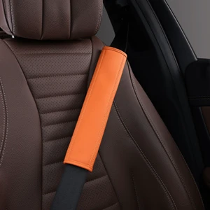 YECAI Universal Luxury Leather Car Seat Belt Cover Shoulder Pad Breathable Comfortable Anti-Rubbing Auto Interior Accessories