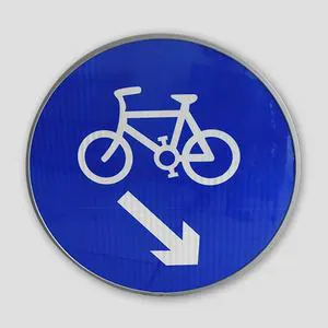 Round Solar Powered Illuminated Traffic Sign with Battery