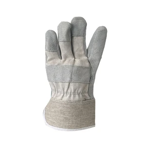 Custom Flexible Top Grain Split Leather Cowhide MIG Welding Gloves Reinforced Palm Thumb Cotton Liner Anti-Static Powder-Free