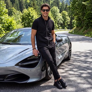 Men's 3 Piece Vest Set Smart Casual Slim Fit Zip Vest T Shirt Jogger Pants European Style Coord Set Wholesale