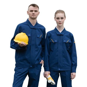 Customized Working Safety Cloth for Workers with Cotton Long Sleeve High Quality Zipper Safety Tool Pockets