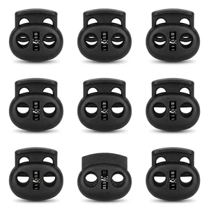 High Quality Adjustable Sportswear Rope Lock Sliding Block Double Hole Stopper Spring Made Plastic Material Custom Available