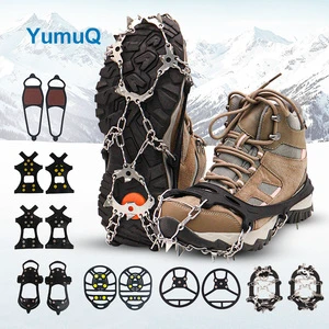 Yumuq Ready To Ship Climbing Ice Crampons Gripper Spike Anti Slip Snow Shoes Claws Silicone Rubber Ice Traction Cleats