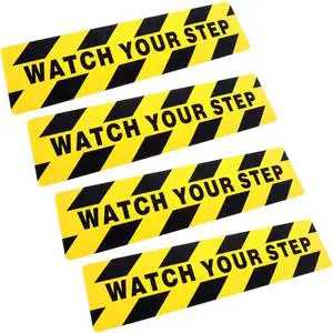 High Visibility Adhesive Anti-Slip Floor Tape For Abrasive Surfaces Stairs & Workplace Safety Warning Sign-Watch Your Step