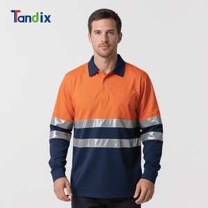 Wholesale Reflective Workwear Hi Vis T-shirt Industrial Construction Mining Mechanics Traffic High Visibility Safety Shirts