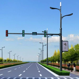Intelligent Control Square Steel Traffic Signal Pole with Hot Dip Galvanized Finish Multifunctional Smart Traffic Light System