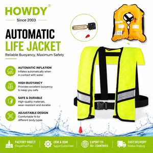 HOWDY Supplier Automatic Inflation Swimming Life Jacket Reflective Life Vest Jacket For Different Water Sports
