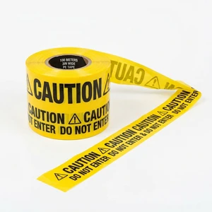 100m Yellow 100% Virgin PE Non Adhesive Barricade Tape-Heavy Duty Warning Tape for Construction Site Safety Barrier Wesure