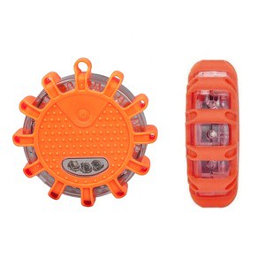 LED Roadside Traffic Light Flare Traffic Barrier Lantern Rescue Beacon Disc Floodlight Signal Lamp Caution Warning Light for Car