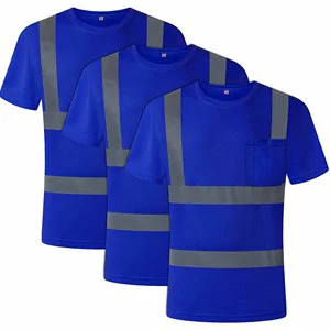 Lightweight Breathable Hi-Vis Reflective ANSI Class 1 Waterproof Safety Work Shirt Custom Logo Vest Soft Cotton Material Road