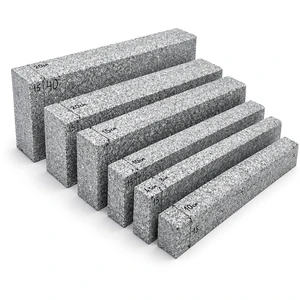 Granite Curbstone 10x15x40cm Flamed Finish Minimalist Design Outdoor Road Curb Grey Color