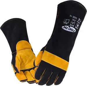 Welding Gloves 16 Inches FireHeat Resistant Leather Welding Gloves for Mig, Tig, Stick, Forge, Fireplace, Wood Stove, Furnace