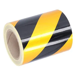 Reflective Warning Safety Tape Waterproof Adhesion Safety Conspicuity Tape for Vehicles Trailers Boats Signs Yellow Black