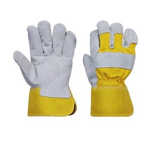 Cowhide Leather Industrial Safety Gloves Heat Resistant Cut Resistant Anti-slip Breathable Welding Work Full Palm Gloves