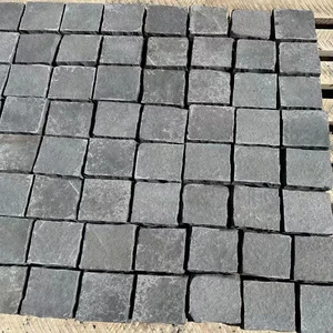 Wholesale Natural Split Black Granite Cobbles Cobblestone for Outdoor Driveway