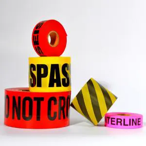 Non Adhesive Red White Caution Tape Yellow Black Stripe Marking Hazard Barrier Signal Tape 7cm X200m Warning Safety Tape