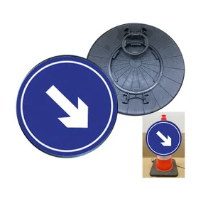 Reflective 40cm PP Plastic Temporary Traffic Cone Sign for Road Safety Black Warning Board with EGP Film for Construction