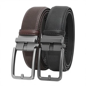 Factory Wholesale Automatic Genuine Leather Belt 4CM Custom Logo Reversible Auto Lock Buckle Casual Business Dress Belt