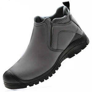 Slip-On Labor Protection Safety Shoes with Steel Head Anti- Smashing and Anti-Piercing for Welder