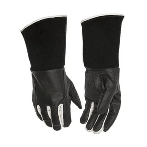 Premium Durable Black Goat Grain Cowhide Split Leather Anti-Static Breathable Anti-Slip Welding Gloves Heavy Duty Heat Resistant