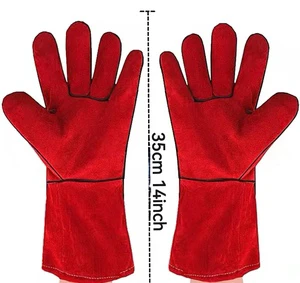 Shuoya Winter Welding Gloves Cow Split Leather Soldering Gloves 1114 Inch Welder Work Gloves