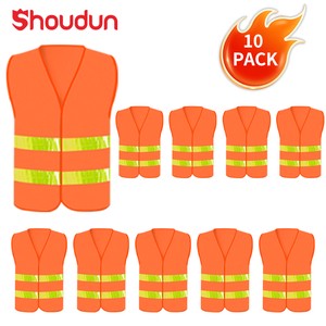 10 Pack High Visibility Reflective Safety Vest Construction Work Protective Clothing Fluorescent Reflective Workwear