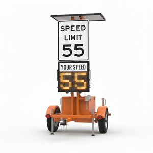 GA Portable Vehicle Speed Warning Display System Smart Solar Radar Detection for City Roadway Safety LED Traffic Signs Aluminium