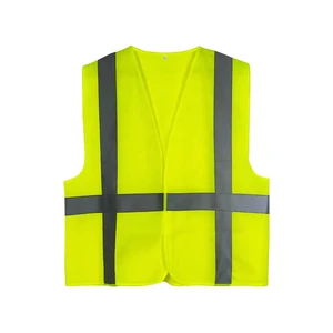 Wholesale Basic Style Hi Vis Fluorescent Reflective Polyester Knitted Safety Vest Customized Logo Reflective Safety Clothing
