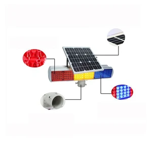 OEM LED Red PVC PU IP65 Waterproof Solar Flash Road Warning Lamp Construction Traffic Strobe Signal Light with 1000m Visibility