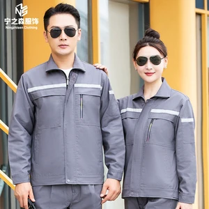 Double-Layer Reflective Safety Clothing Set Long Sleeves Work Uniform with Durable Reflective Strips for Construction Sites