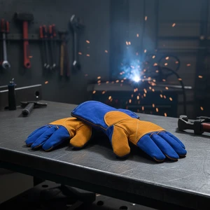 Long Sleeve Heat Resistant Cow Split Leather Welding Gloves
