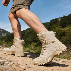 Factory Manufacturing Safety Shoes Custom Imitation Leather Waterproof High-top Tactical Boots Antislip Tactical Boots For Men