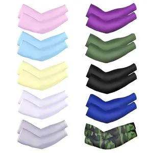 25 Colors UV Protection Sunscreen Cooling Custom Logo Sport Outdoor Cycling Gloves Arm Cover Ice Silk Sleeve Women's Summer