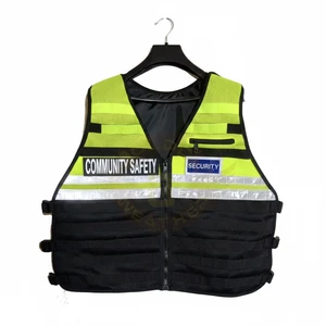 Men's Security Guard Uniform Mechanical Hi Vis Custom Security Vest Workwear Durable Reflective Safety Clothing Coat