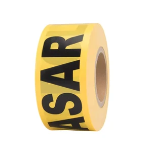 Custom Black Yellow Caution Tape with Single Sided Acrylic Adhesive Hazard Warning PE Material Yellow Red Color Combination