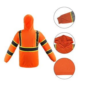 High Visibility Waterproof Reflective Safety Clothing Shirt Breathable Long Sleeves Reflective Safety T-shirt